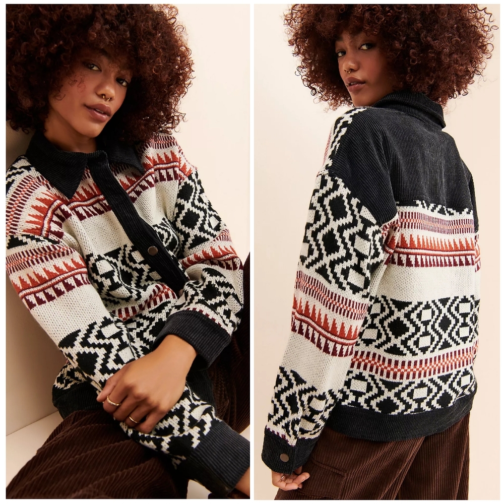 FATE Anthropologie Geometric Knit Jacket - Picture 9 of 9